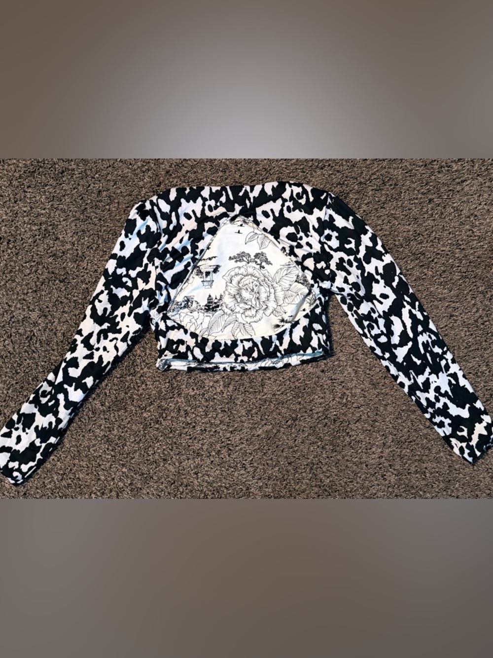 Maaji-SWIM Black&White OR Leopard Reversible Long Sleeve Bikini Top Duo - Picture 7 of 8